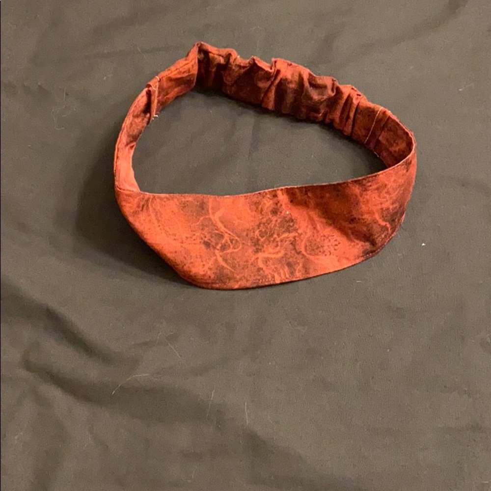Black and dark red headband adult size